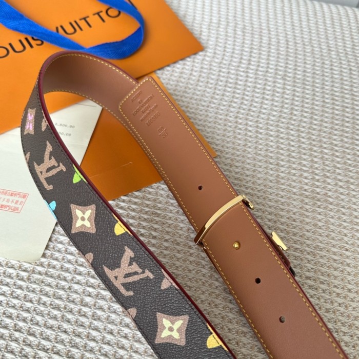 [50% Off]1:1 quality version Full-printed colorful logo metal buckle belt 6 colors【Width 4 cm】