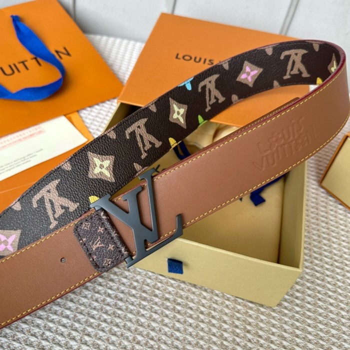 [50% Off]1:1 quality version Full-printed colorful logo metal buckle belt 6 colors【Width 4 cm】