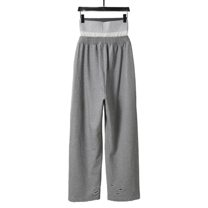 28419228 Alphabet Embroidered Fake Two-Piece Underwear Patchwork Sweatpants 2 colors