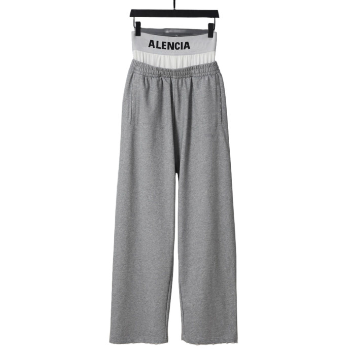 28419228 Alphabet Embroidered Fake Two-Piece Underwear Patchwork Sweatpants 2 colors