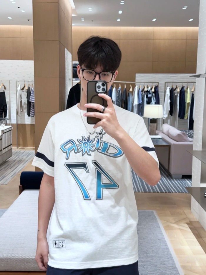 1:1 quality version Digital 47 Color Embroidered Tee 2 colors 28434160