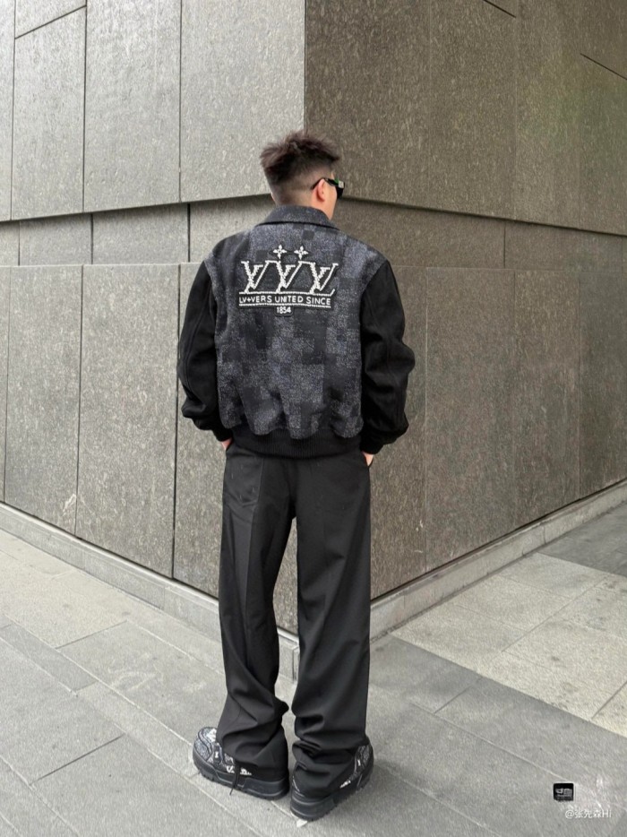 1:1 quality version Pearl Checkered Baseball Jacket 28437387