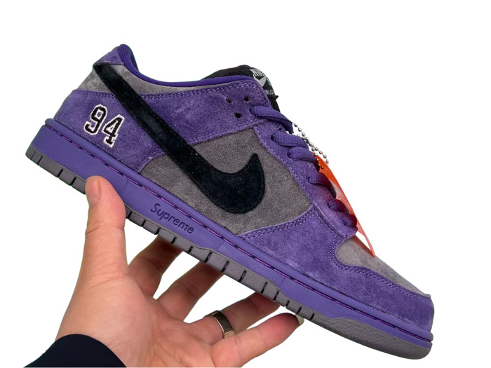 1:1 quality version Supreme x Nike SB Dunk Low Black-Gray-Purple 28442911