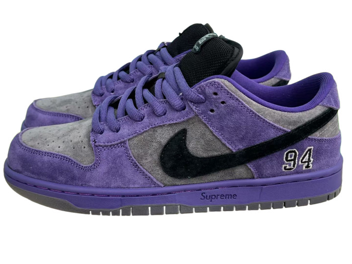 1:1 quality version Supreme x Nike SB Dunk Low Black-Gray-Purple 28442911