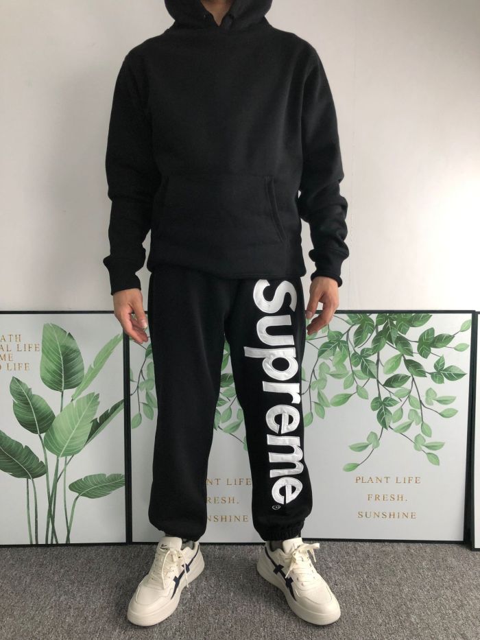 Letter Embroidered Hoodie & Pants Set 28447943
