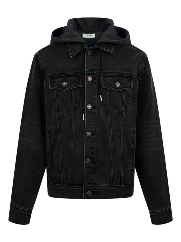 1:1 quality version hooded denim jacket 28452734