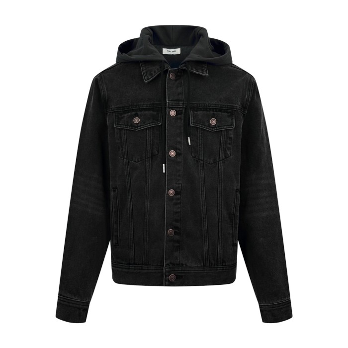 1:1 quality version hooded denim jacket 28452734