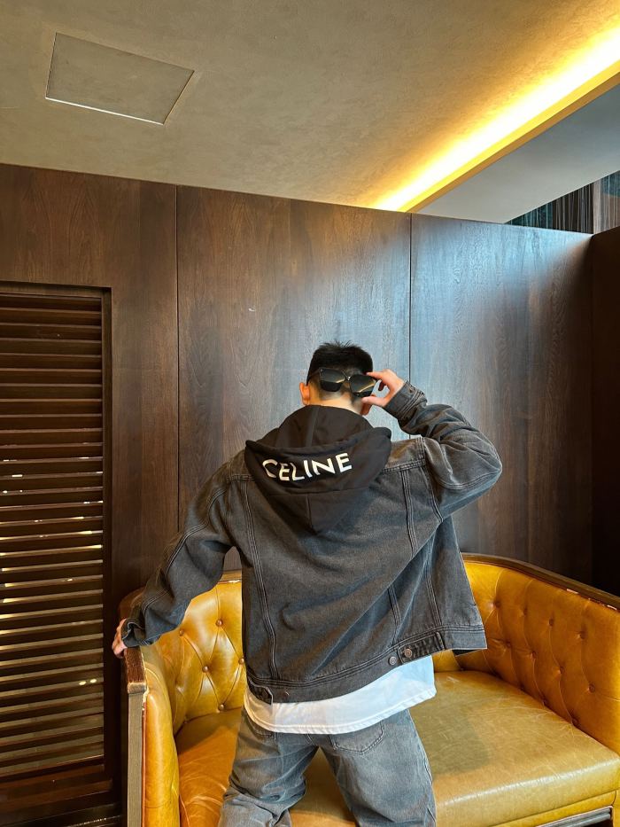 1:1 quality version hooded denim jacket 28452734