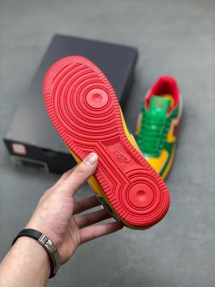 Lil Yachty x N Air Force 1 red, green and gold low-top shoes 28469186