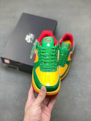 Lil Yachty x N Air Force 1 red, green and gold low-top shoes 28469186