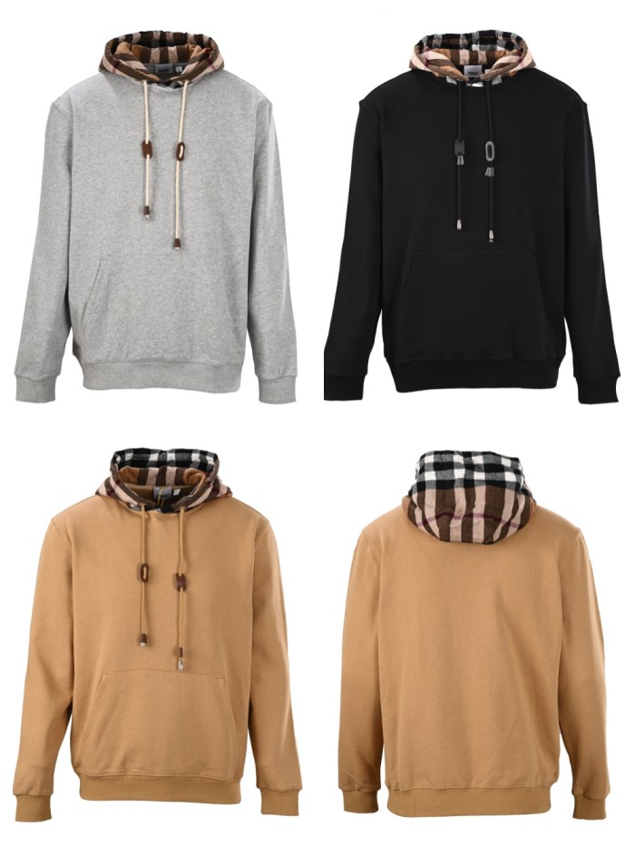 1:1 quality version Patchwork Plaid Hoodie 3 colors 28471215