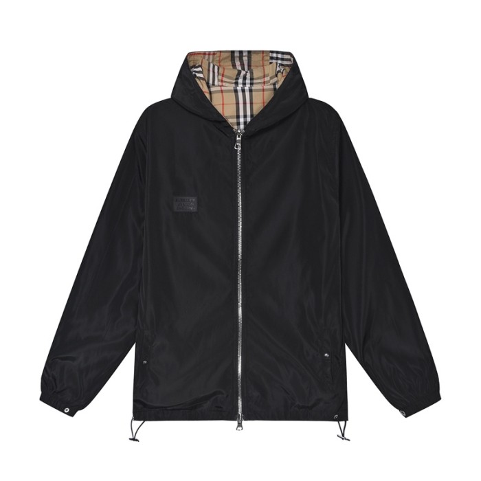 old flower check double-sided wearable hoodie zip-up windbreaker 28474881