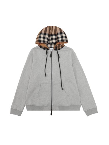 checkered patchwork zip-up Hoodie 28474867