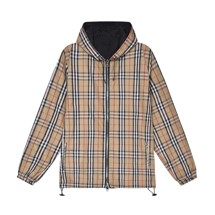 old flower check double-sided wearable hoodie zip-up windbreaker 28474881