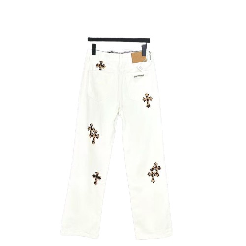 Colorful Letter Print Leopard-Print Cross Jeans 28476839