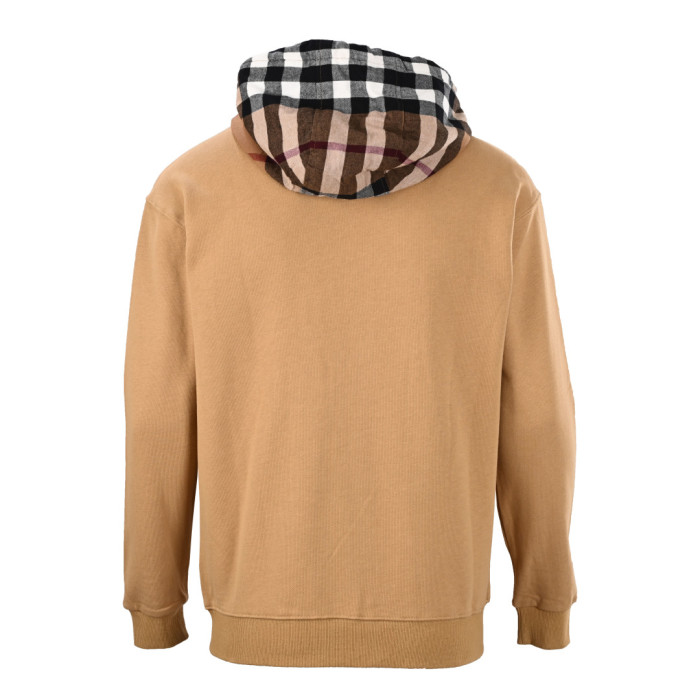 1:1 quality version Plaid Patchwork Zipper Hoodie 3 colors  28478620