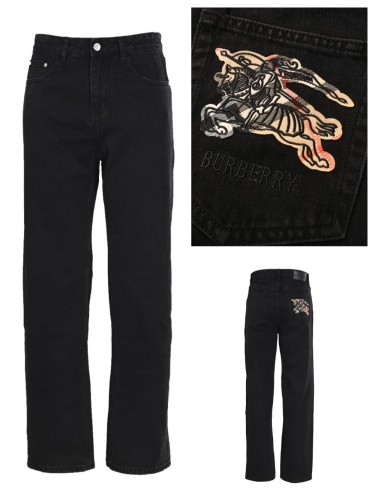 1:1 quality version Back Pocket Checkered Warhorse Embroidered Jeans 28478614