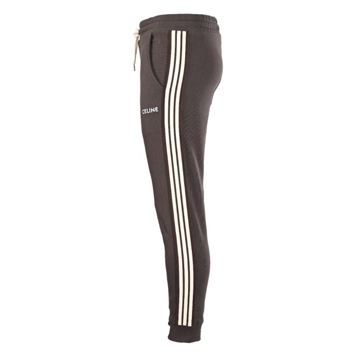 1:1 quality version side knitted ribbon embroidered logo tapered Pants 28491915