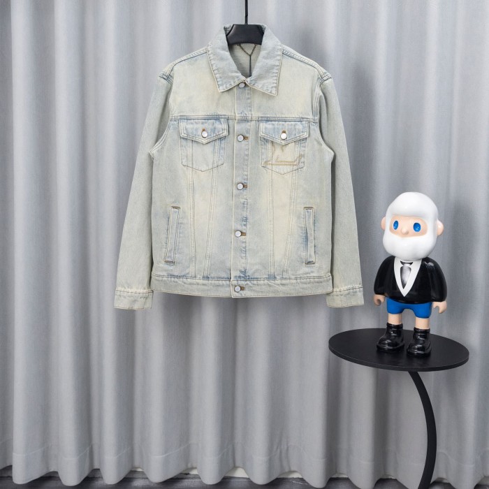 Vintage Classic Gradient Checkered Denim Jacket 6 colors 28505011