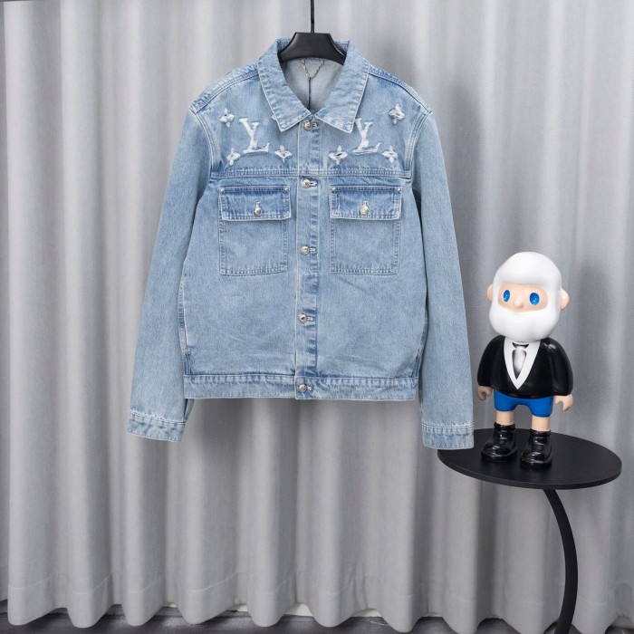 Vintage Classic Gradient Checkered Denim Jacket 6 colors 28505011