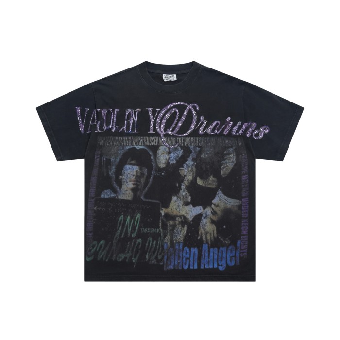 Vale Forever Blindfolded Burned diamond Printed Washed Version Tee 2 colors