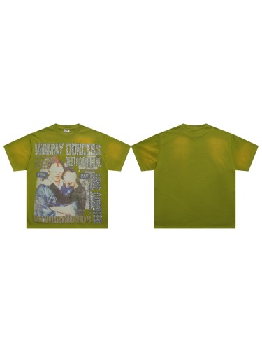 Vale Forever Love Courier Burned diamond Printed Washed Version Tee 2 colors