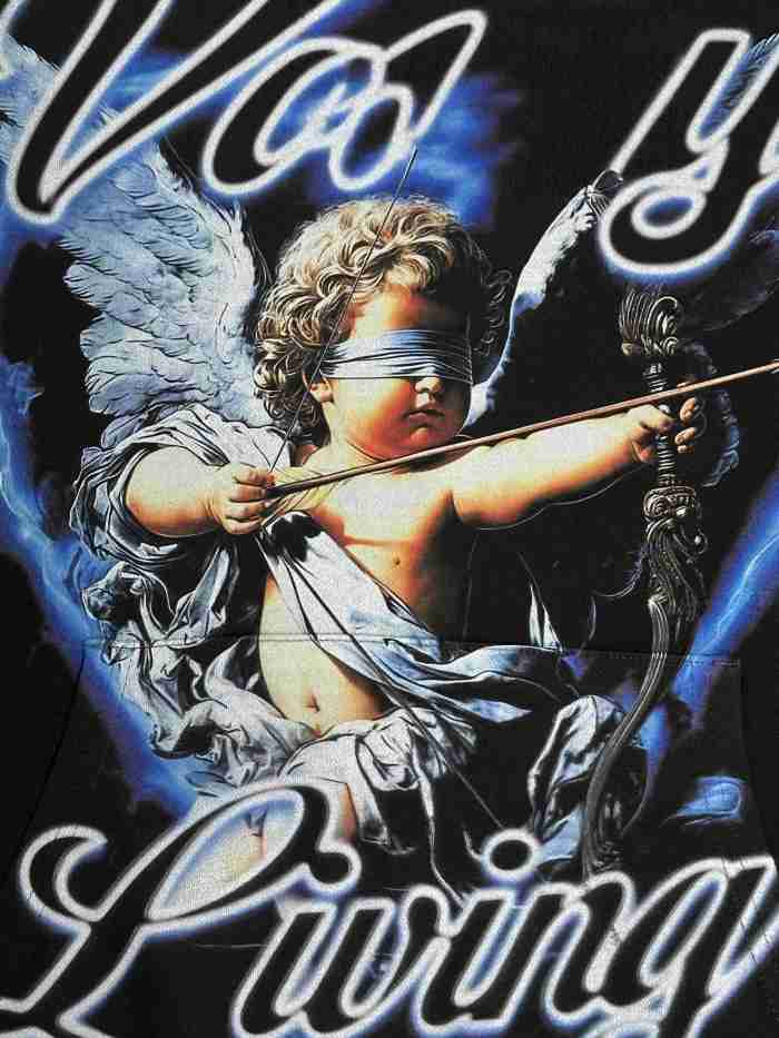 Vale Forever Blindfolded archery angel Printed Hoodie