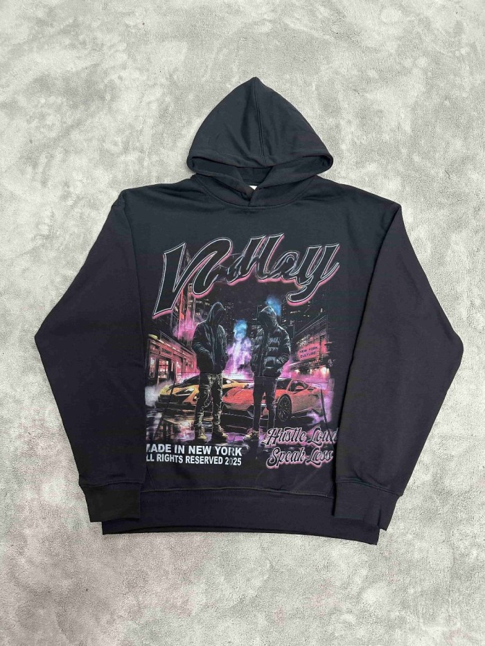 Vale Forever Foggy night scene Printed Hoodie