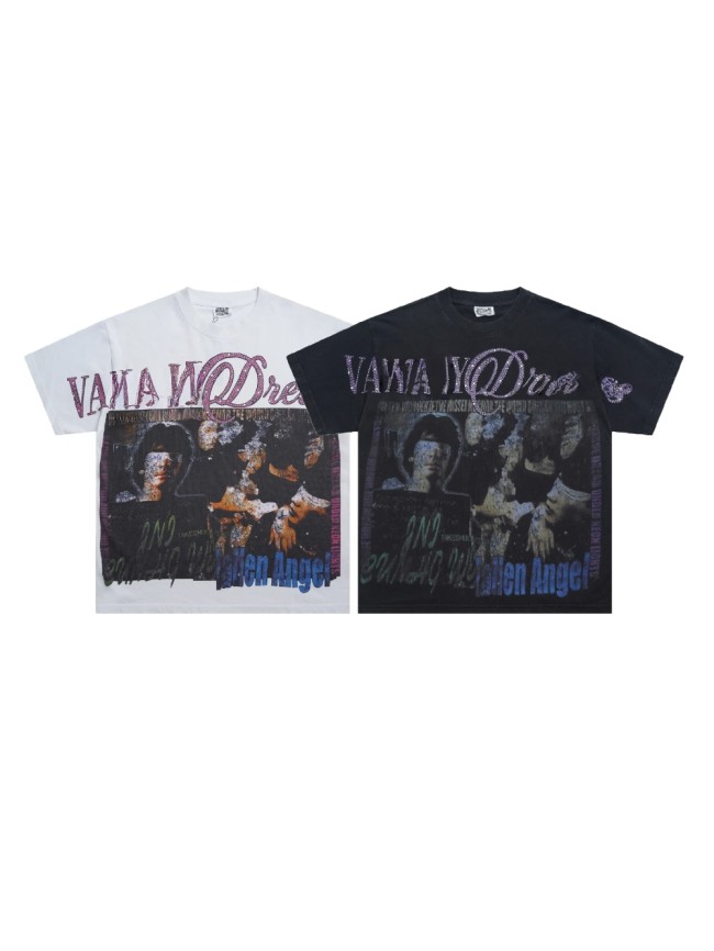 Vale Forever Blindfolded Burned diamond Printed Washed Version Tee 2 colors