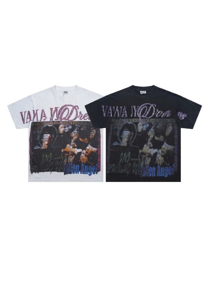 Vale Forever Blindfolded Burned diamond Printed Washed Version Tee 2 colors