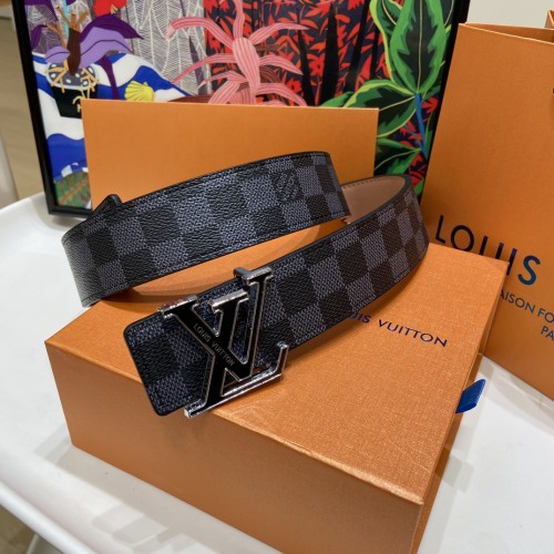 Glossy Buckle Black Leather Belt【Width 3.5 cm】28523789