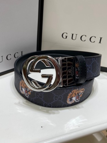 Tiger-Head Silver Steel Buckle Belt【Width 3.8cm】 28523805