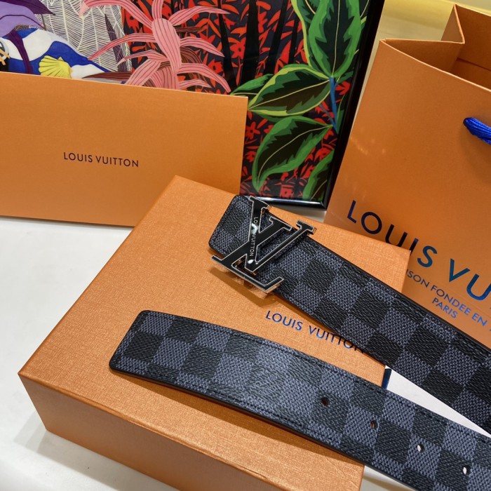 Glossy Buckle Black Leather Belt【Width 3.5 cm】28523789