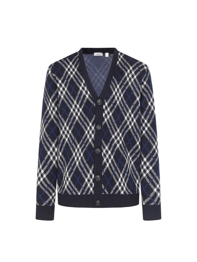 1:1 quality version Diamond Pattern V-neck Cardigan 28531515