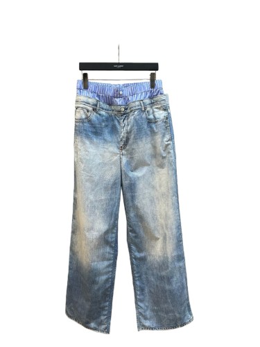 1:1 quality version Striped Double-Waist Jeans 28531477