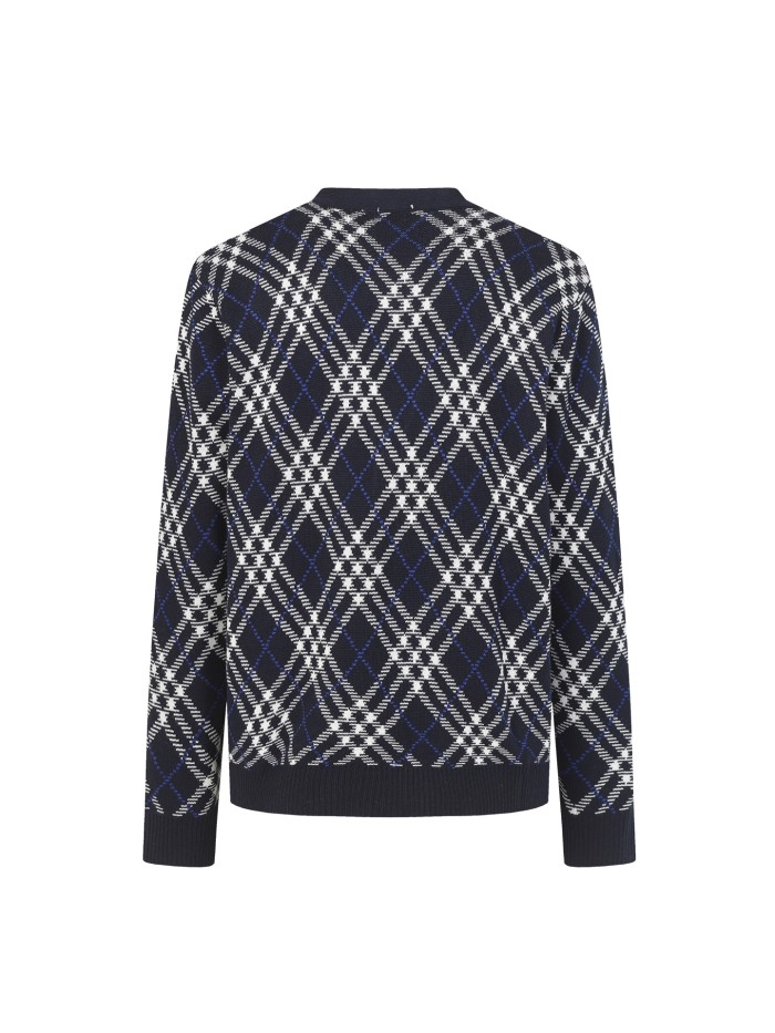 1:1 quality version Diamond Pattern V-neck Cardigan 28531515