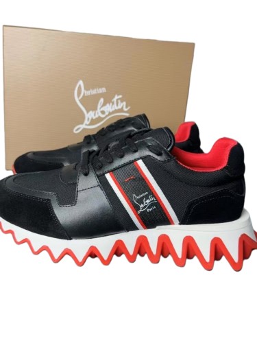 1:1 quality version Genuine leather patchwork shark sole sports shoes  28472423