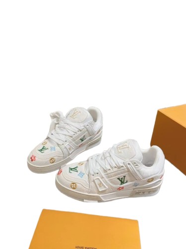 1:1 quality version colorful embroidered logo white Shoes 28472420