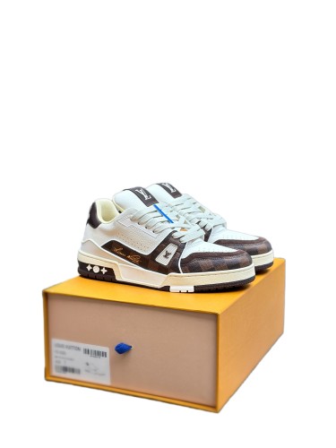 1:1 quality version Trainer Round Toe Lace-Up Low-Top Skate Shoes White Brown Black 28599100