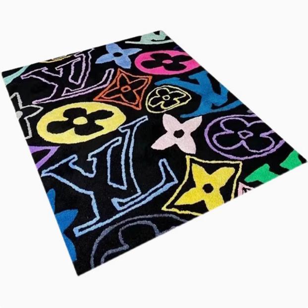 Letter Pattern Floral Rug 28599152