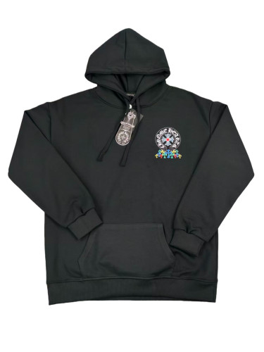  Hipster Cross Chain Print Hoodie