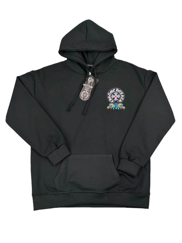  Hipster Cross Chain Print Hoodie