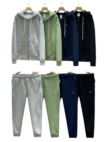 Embroidered Logo Fleece-Lined Hoodie & Pants Set 4 colors 28600354