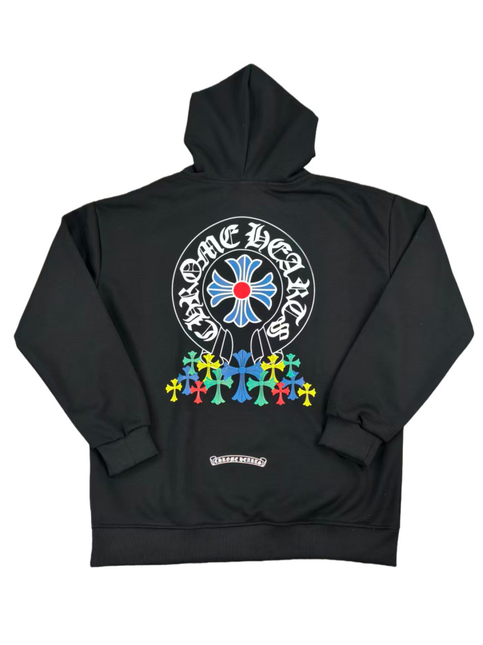 Hipster Cross Chain Print Hoodie