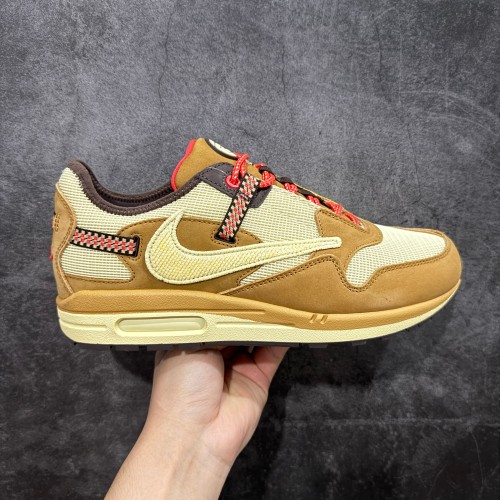 1:1 quality version Travis Scott x Nike Air Max 1 TS Brown Khaki Retro Casual Running Shoes 28602401