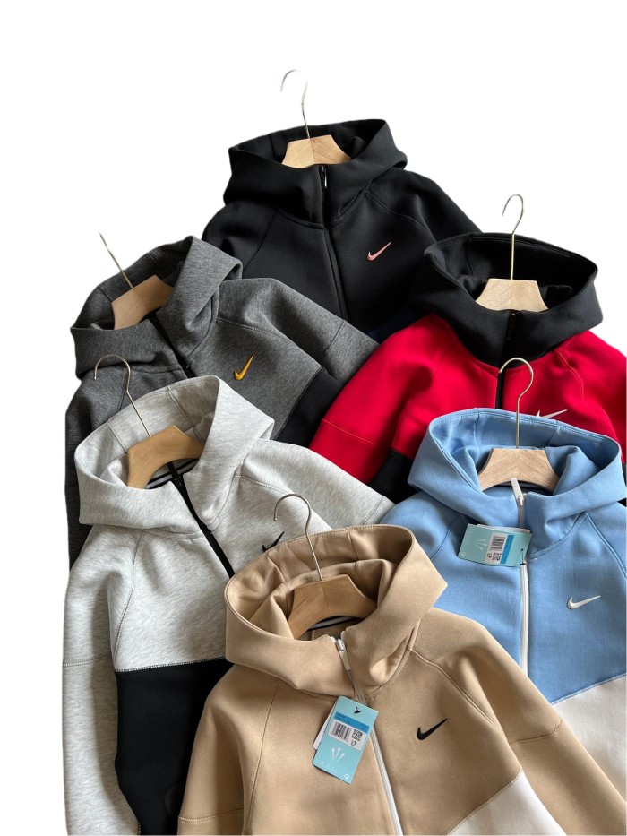 FD8454 Color-Blocked Zipper Sports Hoodie & Pants Set 6 colors 28602588