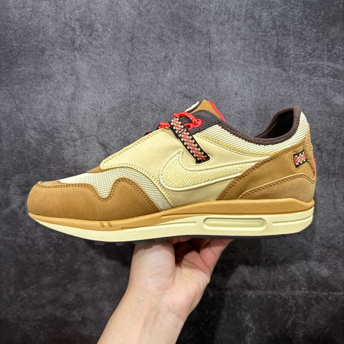 1:1 quality version Travis Scott x Nike Air Max 1 TS Brown Khaki Retro Casual Running Shoes 28602401
