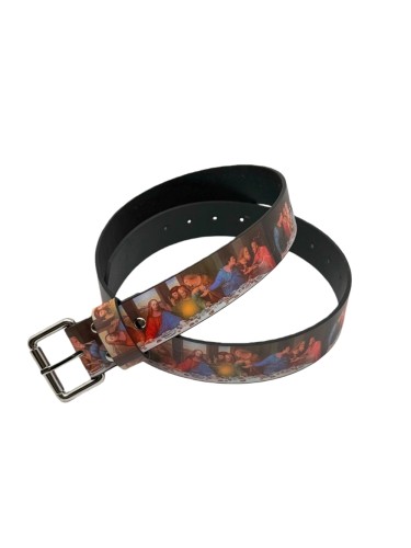 Last Supper Printed Leather Belt 28624631