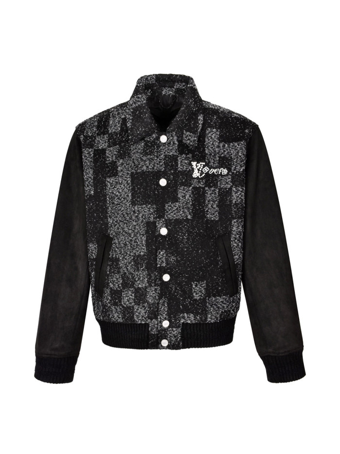 1:1 quality version Pearl Checkered Baseball Jacket 28437387