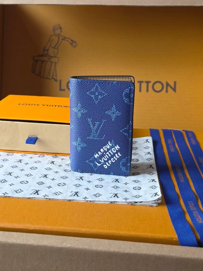 1:1 quality version Multiple logo print Monogram Heritage Coated Canvas Card Holder 8 colors 28636060